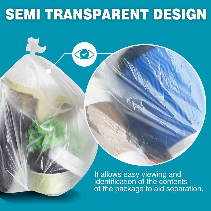 Ginkgo Small Trash Bags 2-4 Gallon Trash Bag 1000 Count Super Value Small Garbage Bags Bathroom Mini Trash Bags Unscented, Clear Wastebasket Bin Liners, Plastic Bags - Image 5
